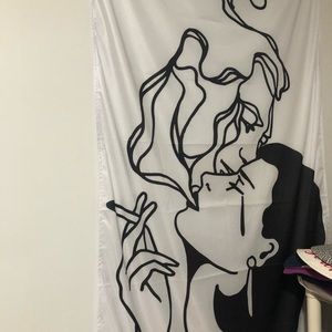 Lover in smoke intertwined tapestry
